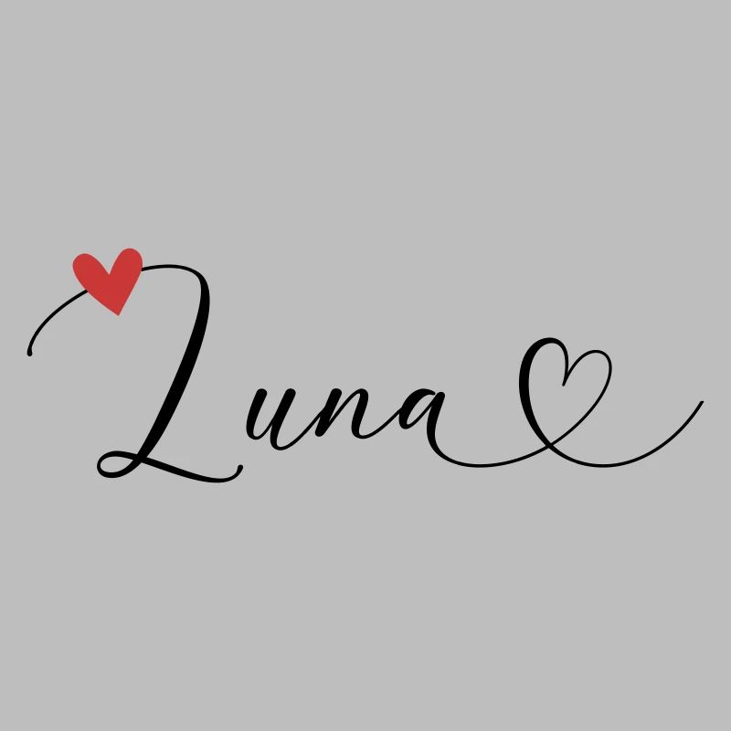 Luna Name First Name Calligraphy Heart