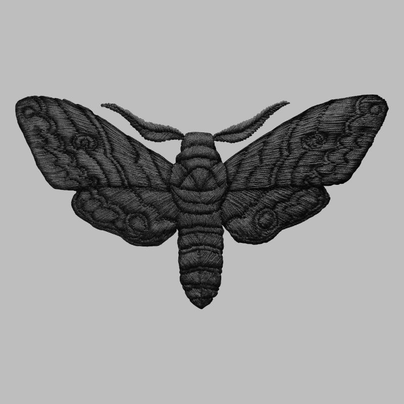 Black Moth – Mystical Embroidered Pattern