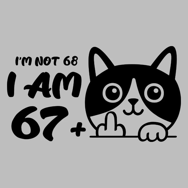 Ich bin nicht 68, ich bin 67 plus 1 Mittelfinger Katze Flip