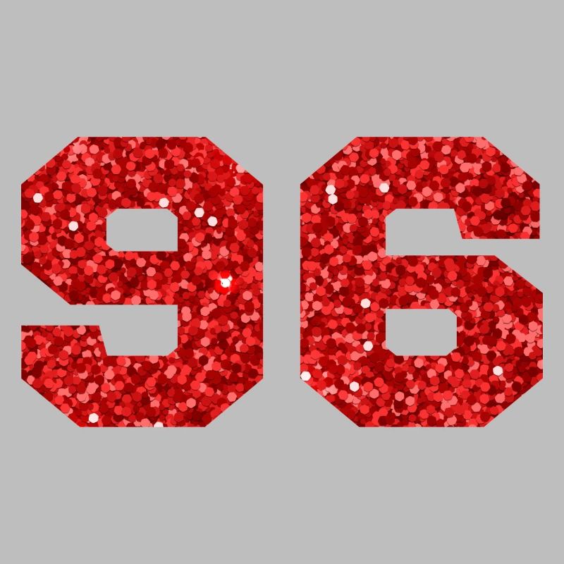 Number 96 Red Glitter - 96th Birthday