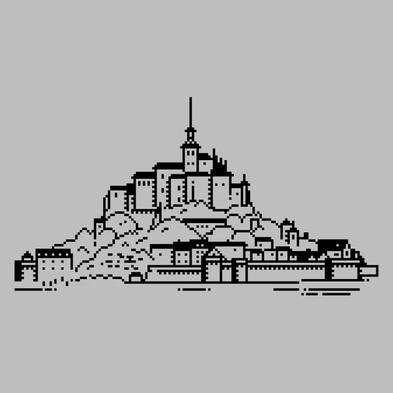 1bit Pixel Mont Saint Michel