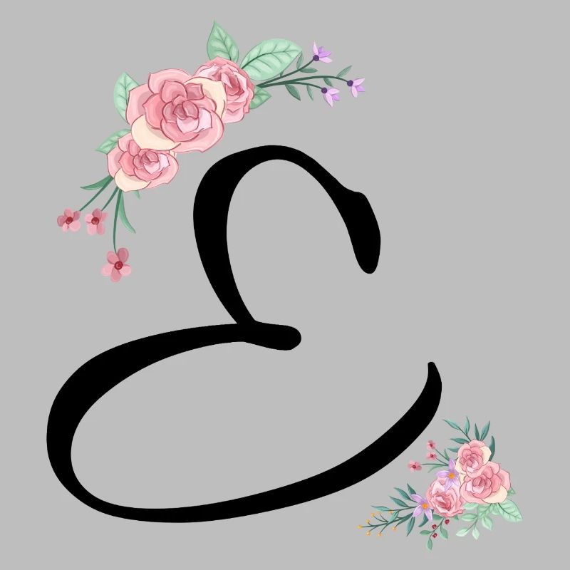 Lettre e fleurs