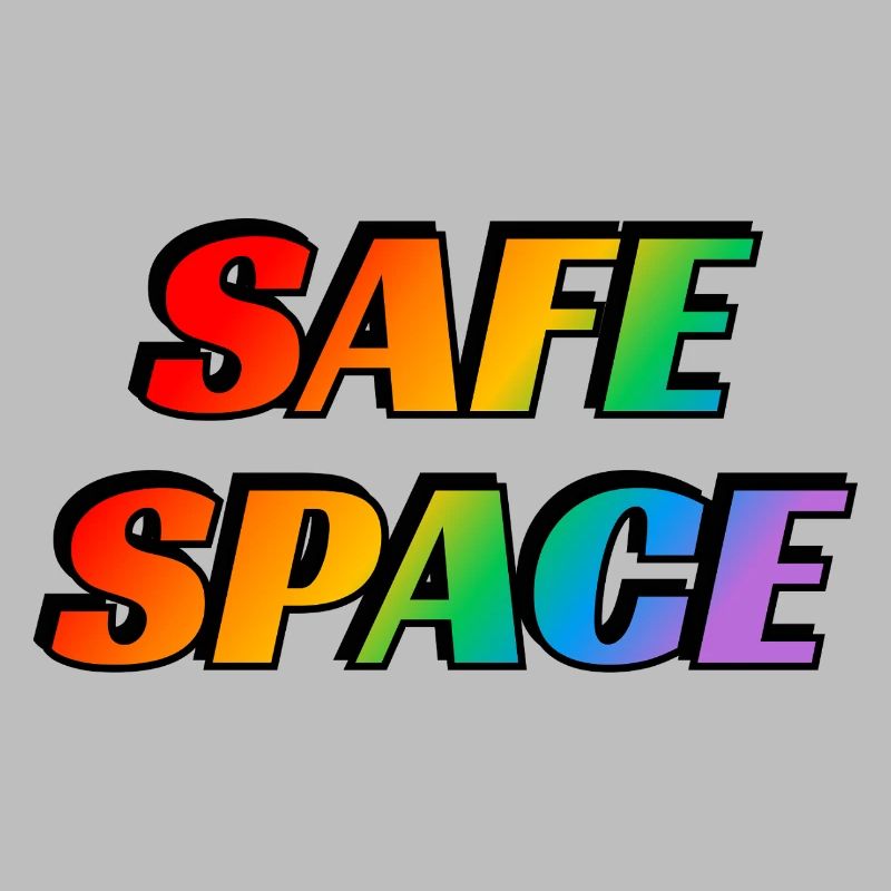 Safe space rainbow text LGBT Pride Month