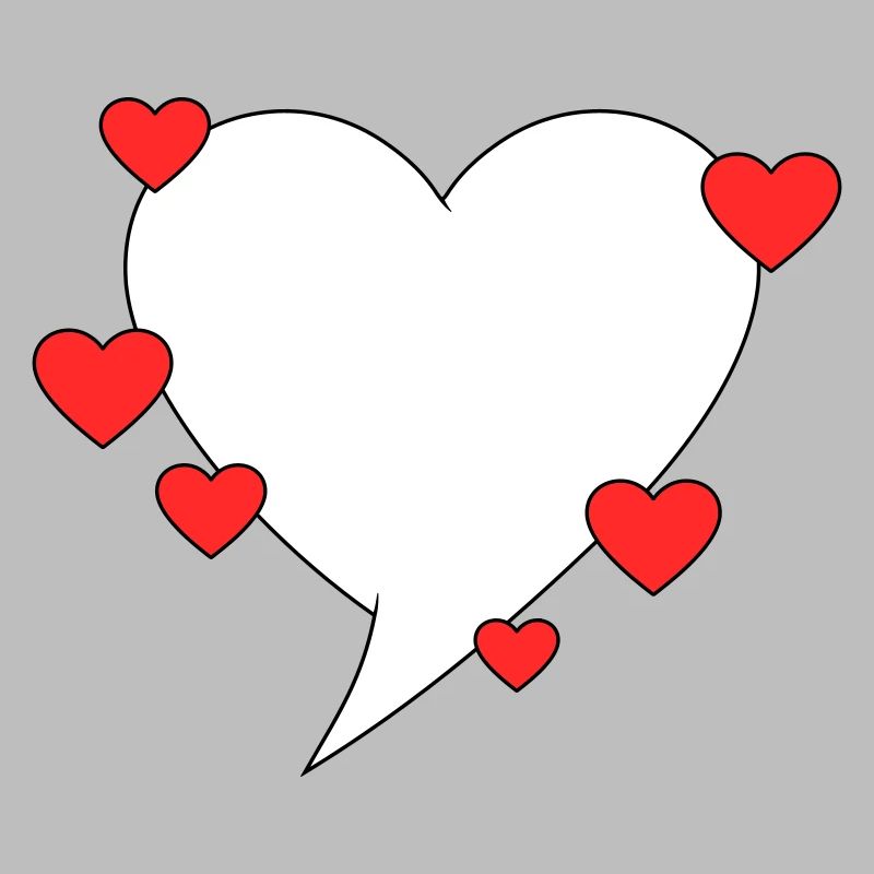 Speech bubble with hearts