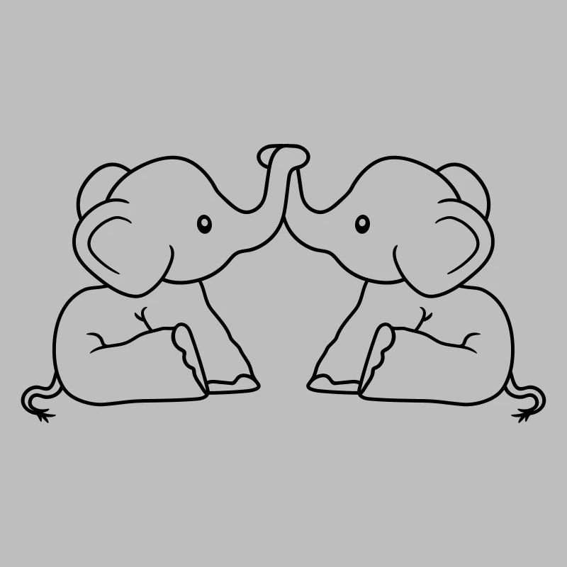 2 elefanten freunde team paar liebe paerchen brued
