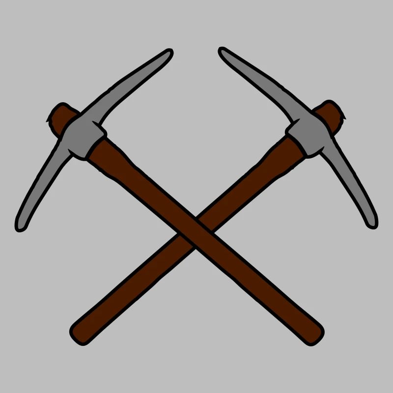 2 croix logo pioche piocher exploitation minière m