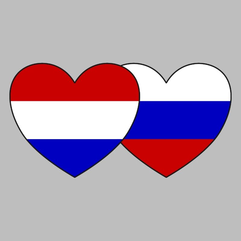 Cœur de drapeau de la Hollande Russie