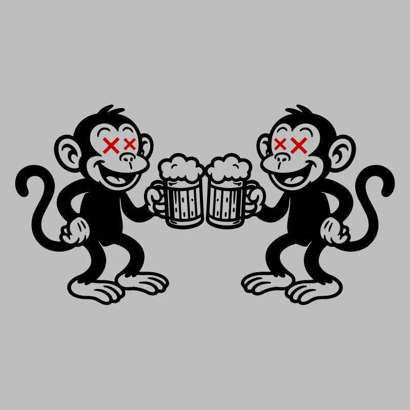 Beer Monkey Drinking