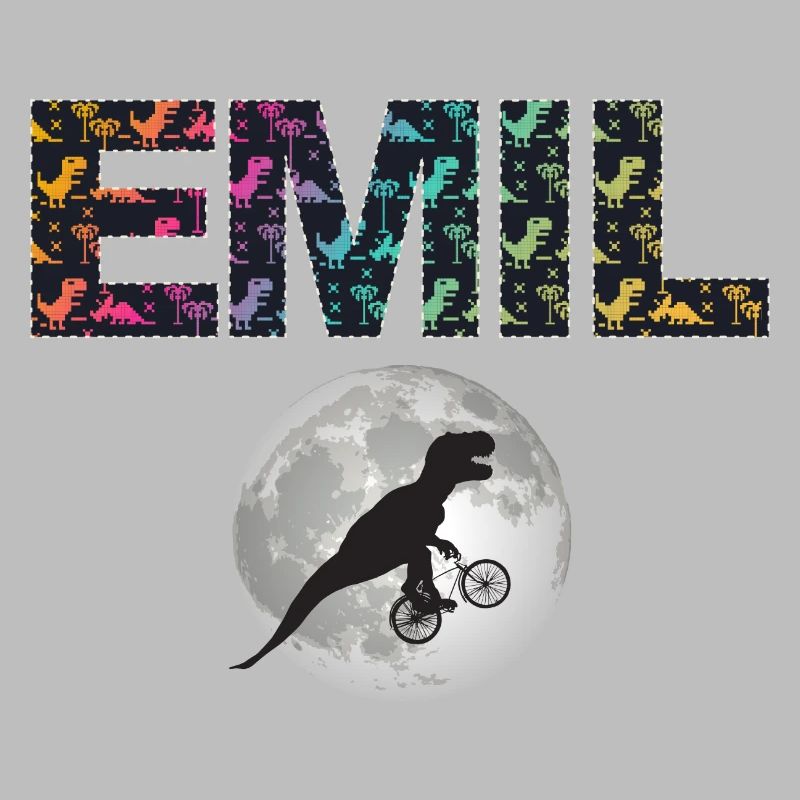 EMIL - Beautiful boy name with dinosaur