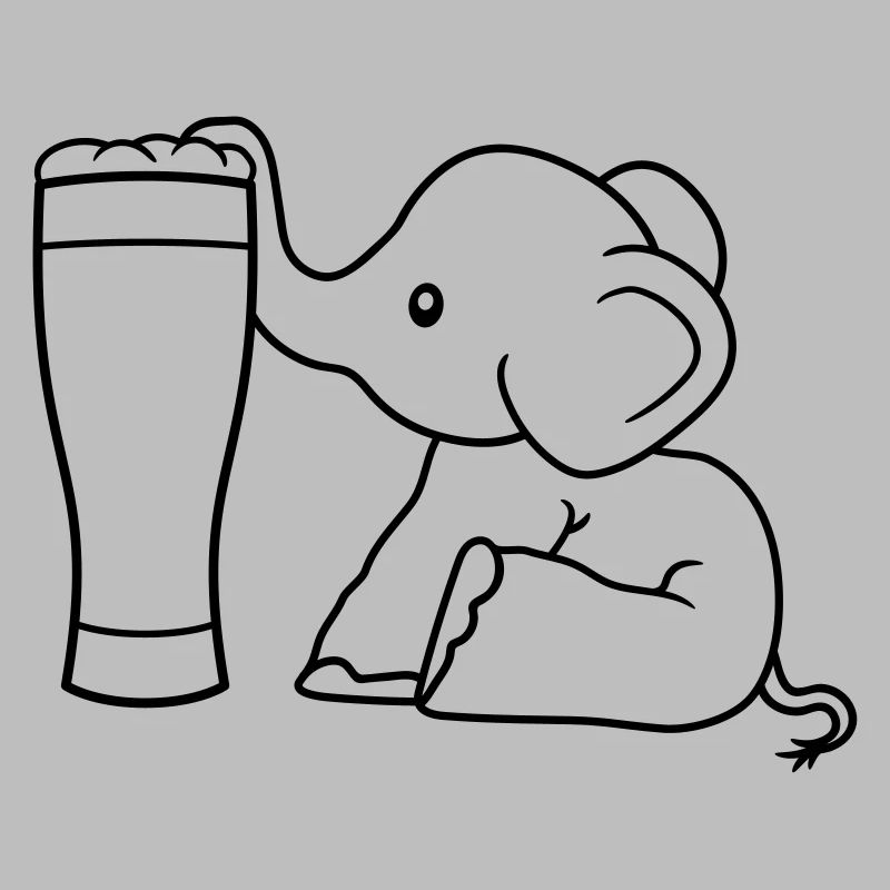 alcohol elephant beer suck drink thirst drunk