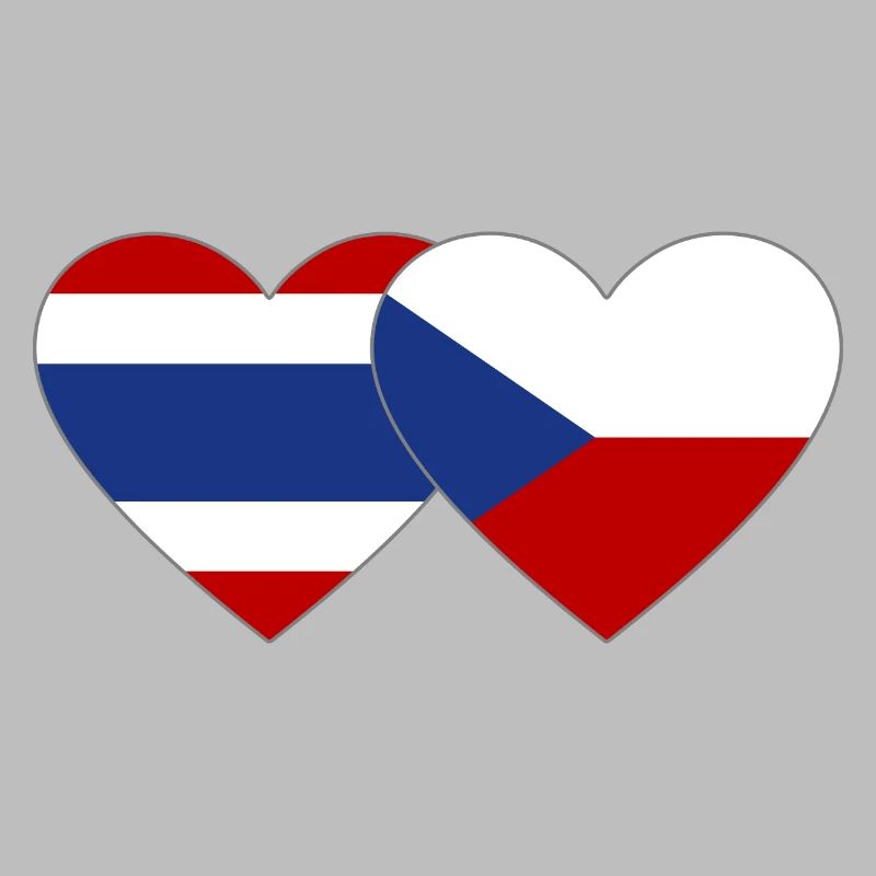 Coeur de drapeau de la République tchèque de Thaïlande
