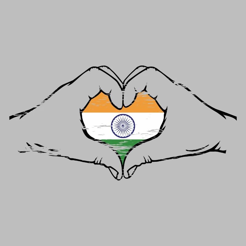 Drapeau de l’Inde en forme de coeur utilisé