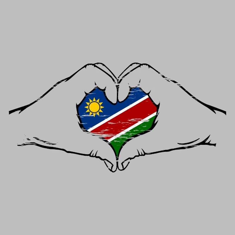 Namibia Flagge Herzform used