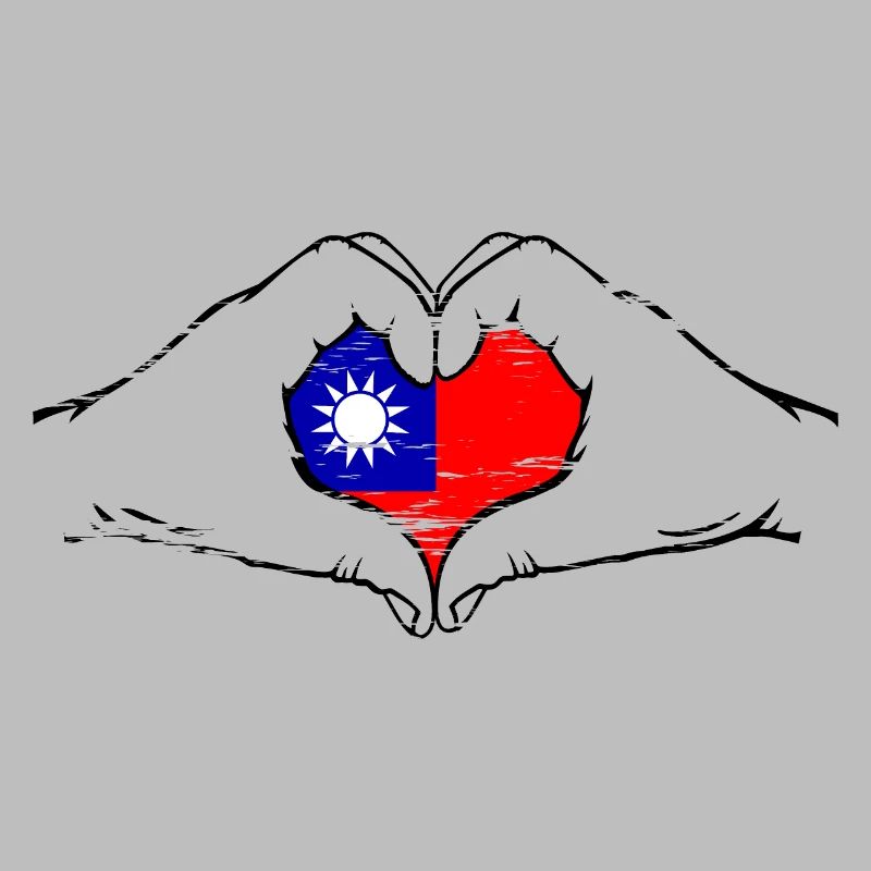 Drapeau de Taïwan en forme de coeur utilisé
