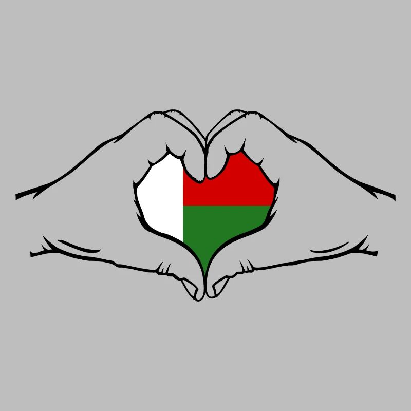 Drapeau de Madagascar en forme de coeur