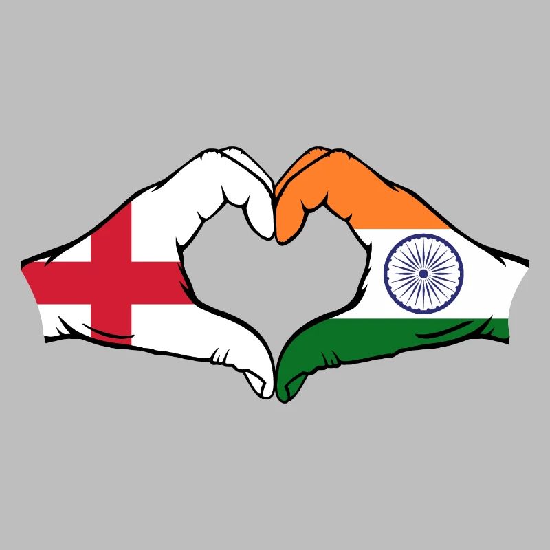 Angleterre Inde Mains Coeur Forme