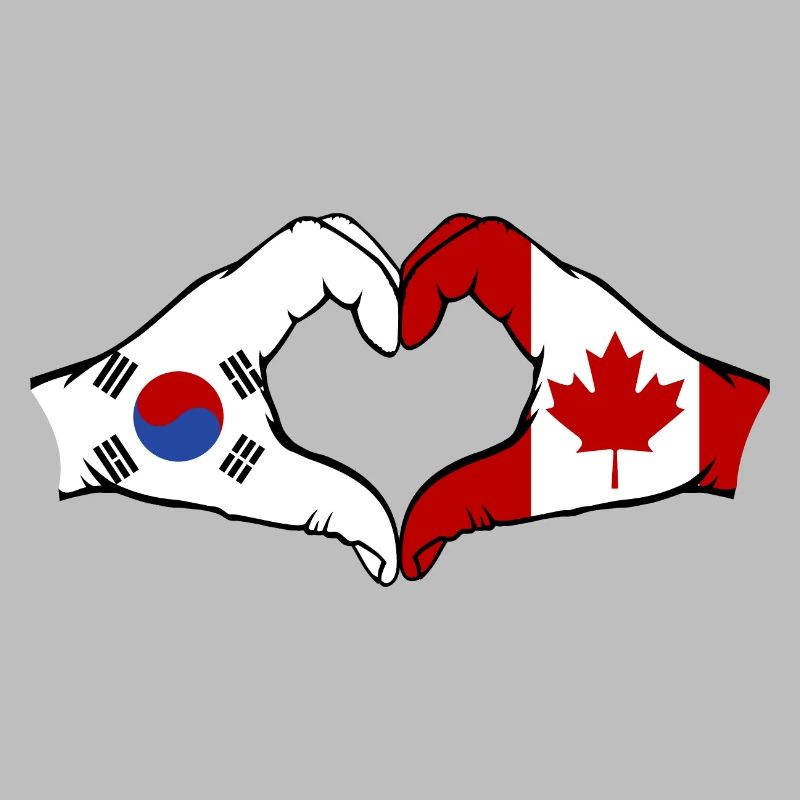 Corée du Sud Canada Mains Forme De Coeur
