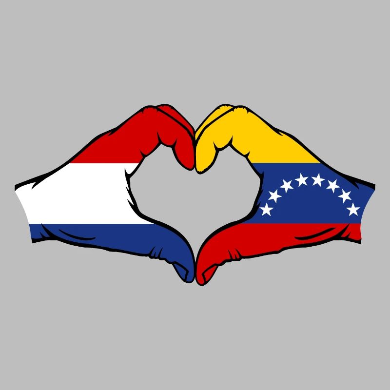 Holland Venezuela Flag Hands Heart Shape