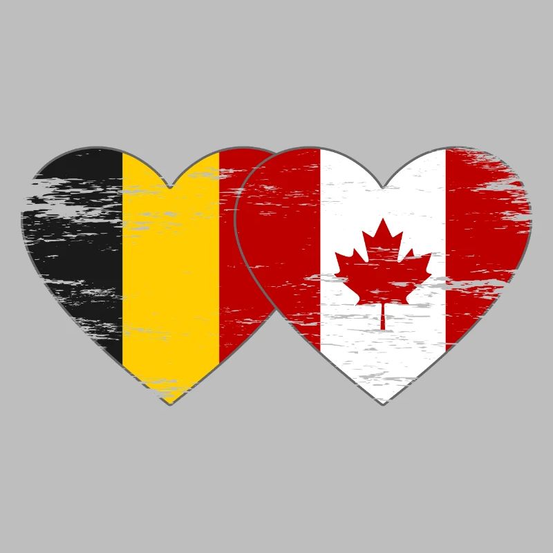Belgique Canada Drapeau Coeur utilisé
