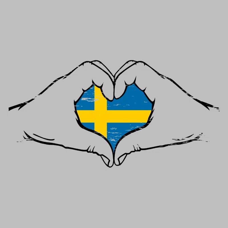 Drapeau de la Suède coeur utilisé