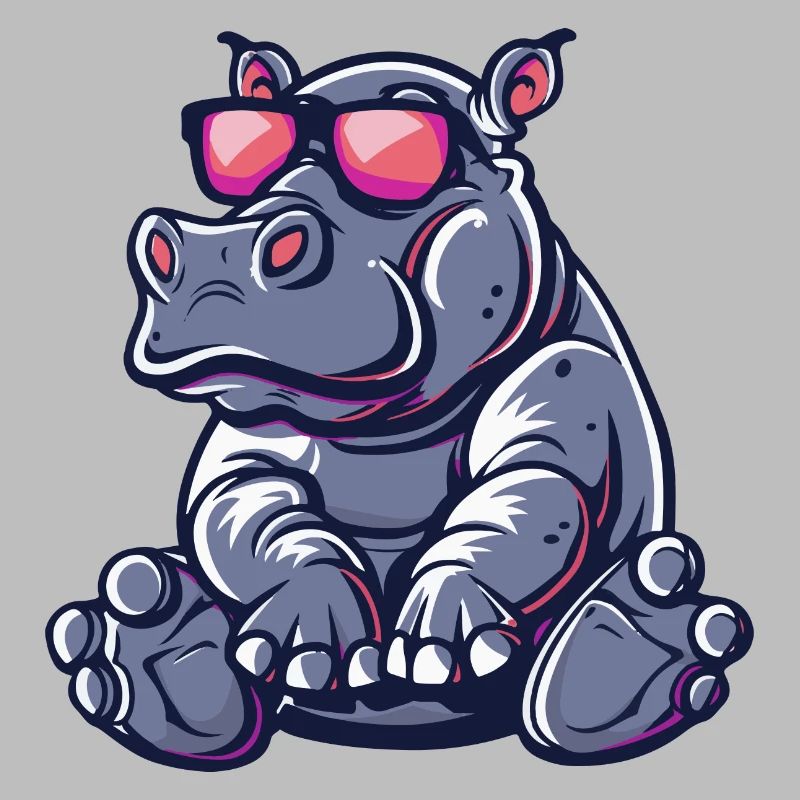 Nilpferd Comic Cool