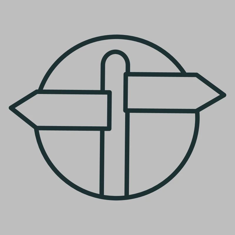 Panneau de direction vide dans un cercle