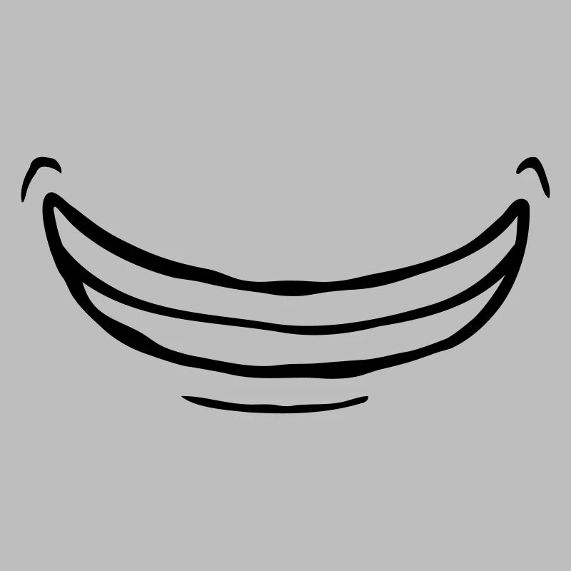 Sourire exubérant comique