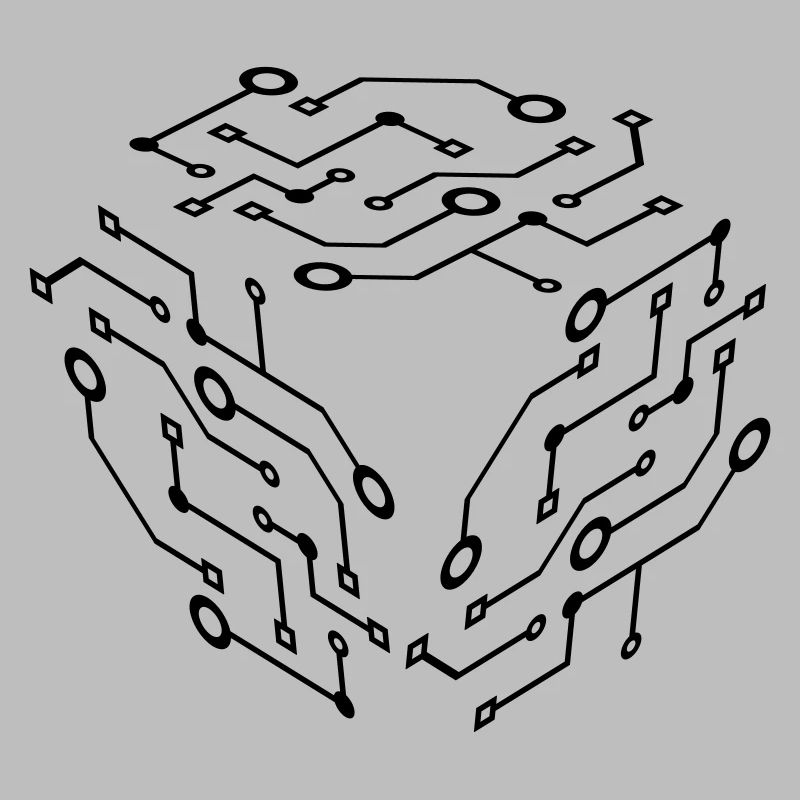 cool pattern logo circuit wire data microchip