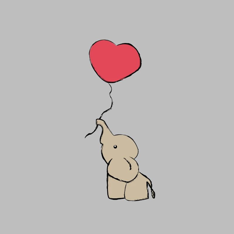 Süßer Elefant mit Ballon - Geschenkidee - Geschenk