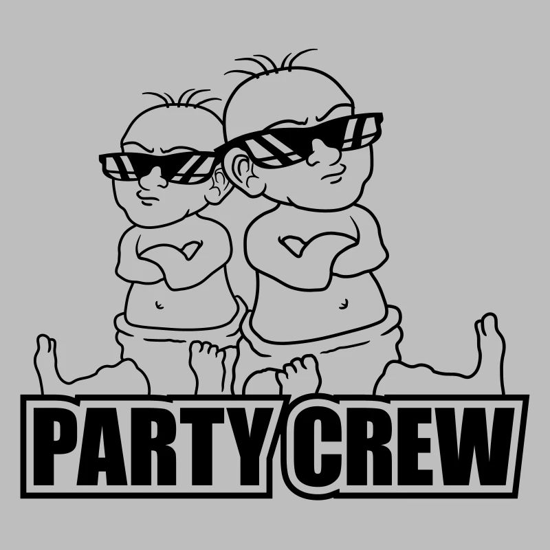 Logo Party Crew 2 Coole Babys Team Freunde Brueder