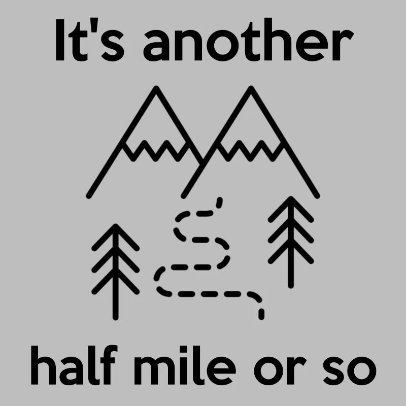 Es ist eine weitere halbe Meile oder so Bergwandern