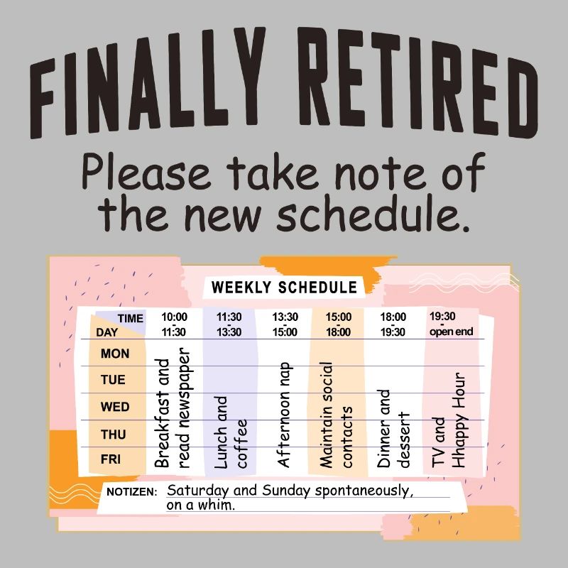 Retired Schedule Daily Routine