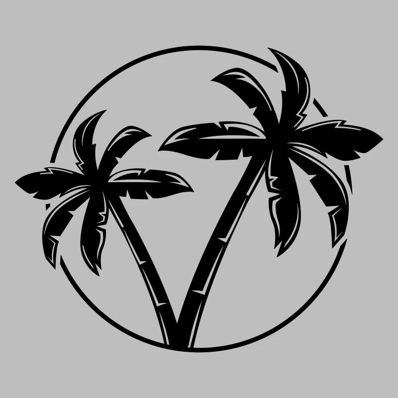 Palm Tree Silhouette Circle