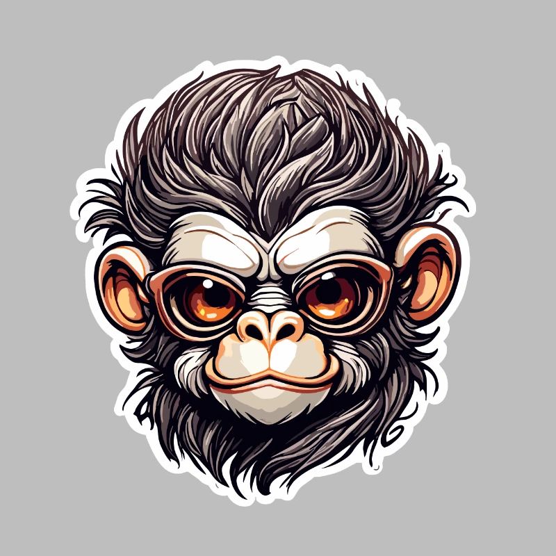 Affe / Tier / Zoo / Schimpanse / Wild / Comic