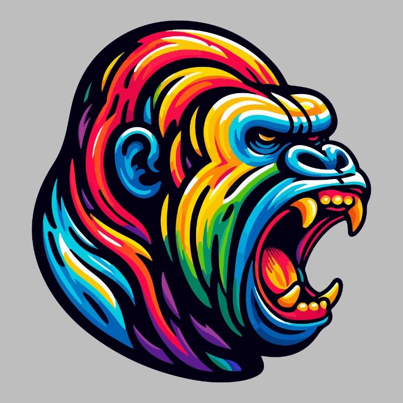 ROARING GORILLA MONKEY ANIMAL AGGRESSIVE EVIL SCREAM