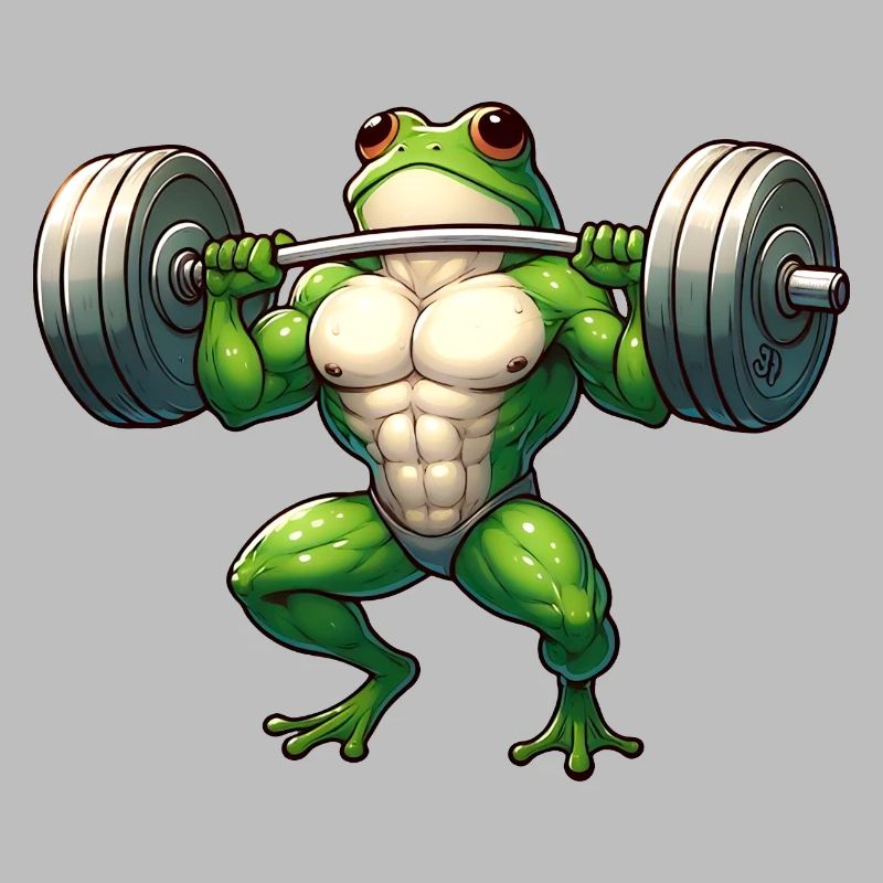 Determined athletic frog