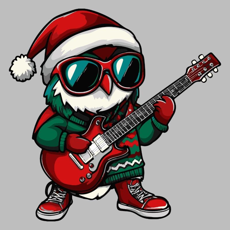 Eule Weihnachten Gitarre