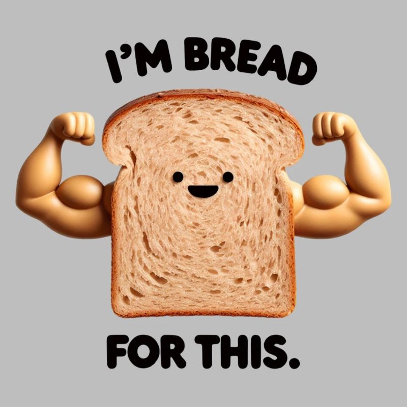 Funny bread design "I'm BREADFOR THIS".