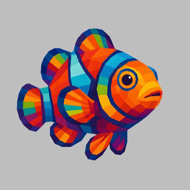 WPAP Polygon Style Animals - Clownfish