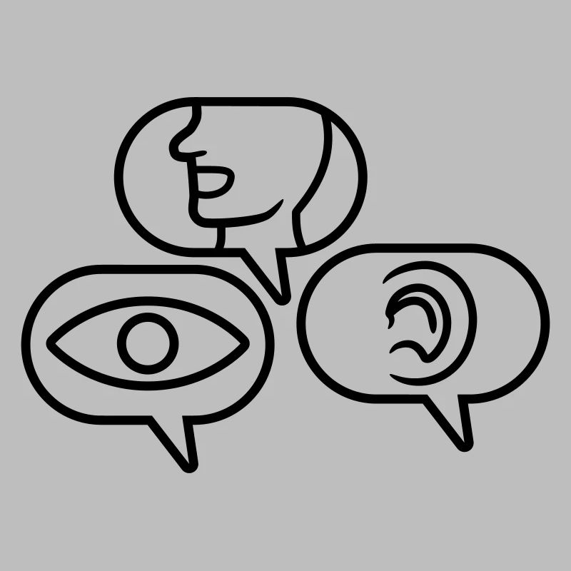 Speech bubbles See Hear Speak