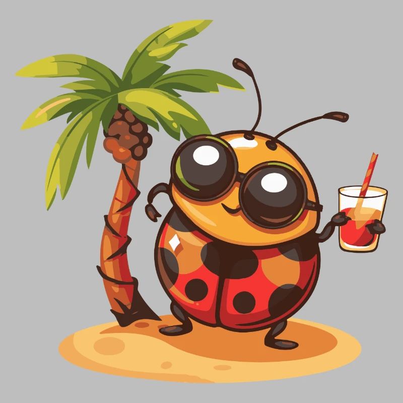 Vacances d’été à la plage Ladybug