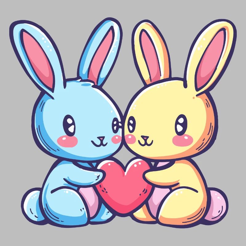 Hase Comic Paar Liebe