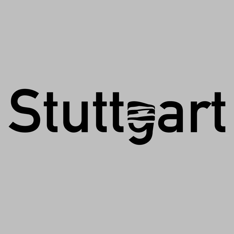 Stuttgart Stadtschild mit -Museum Skyline