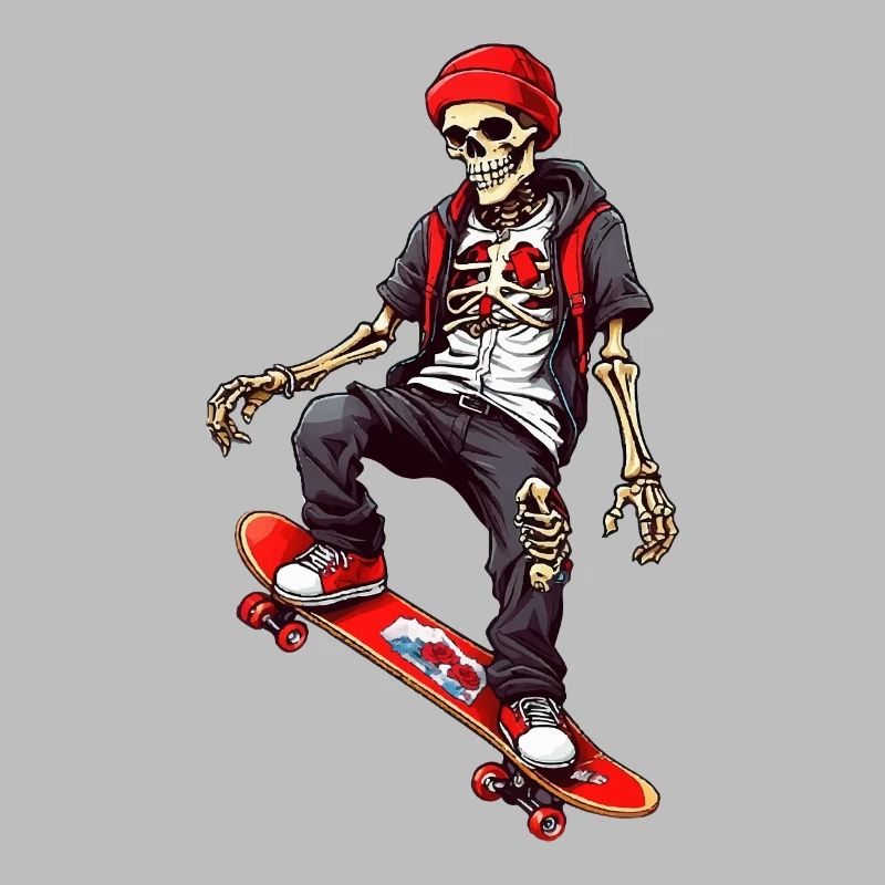 Skateboarding Skeleton