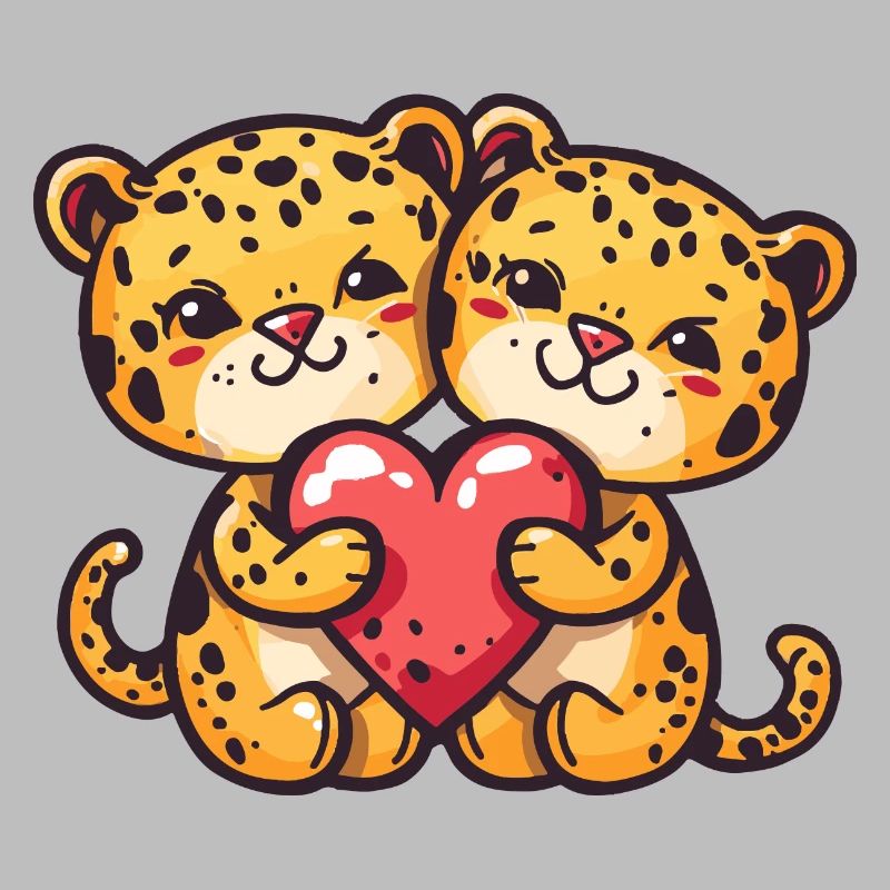 Leopard Comic Paar Liebe
