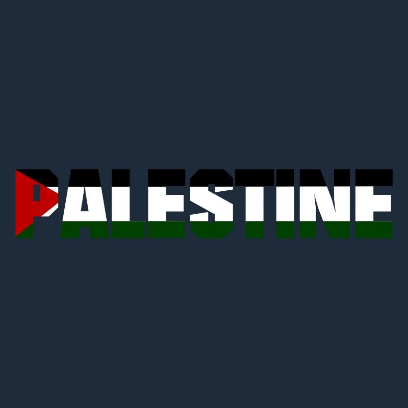 Drapeau de conception de lettrage de la Palestine