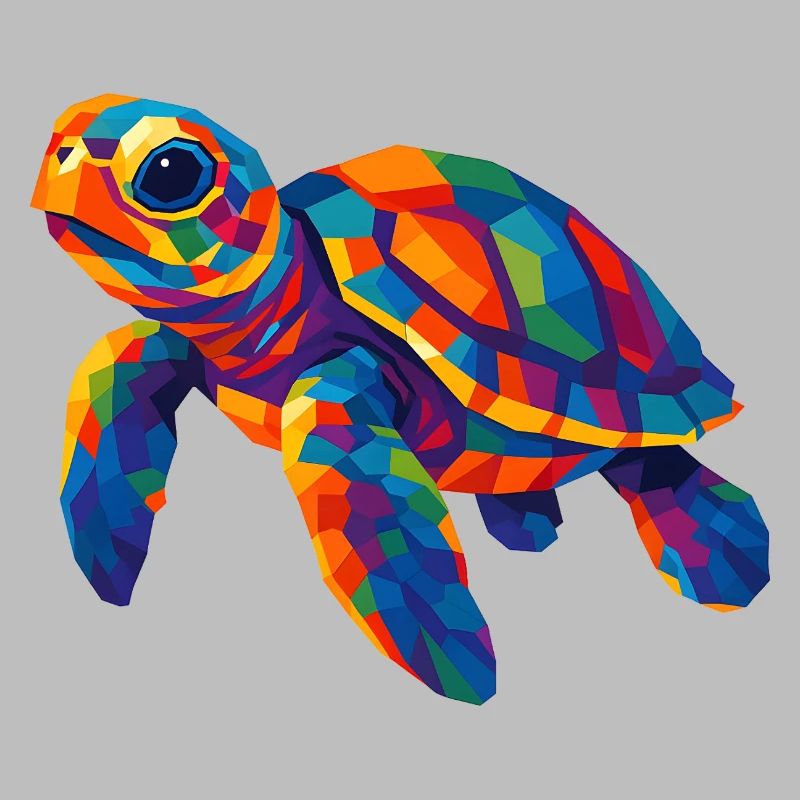 WPAP Polygon Style Animaux Tortue de mer