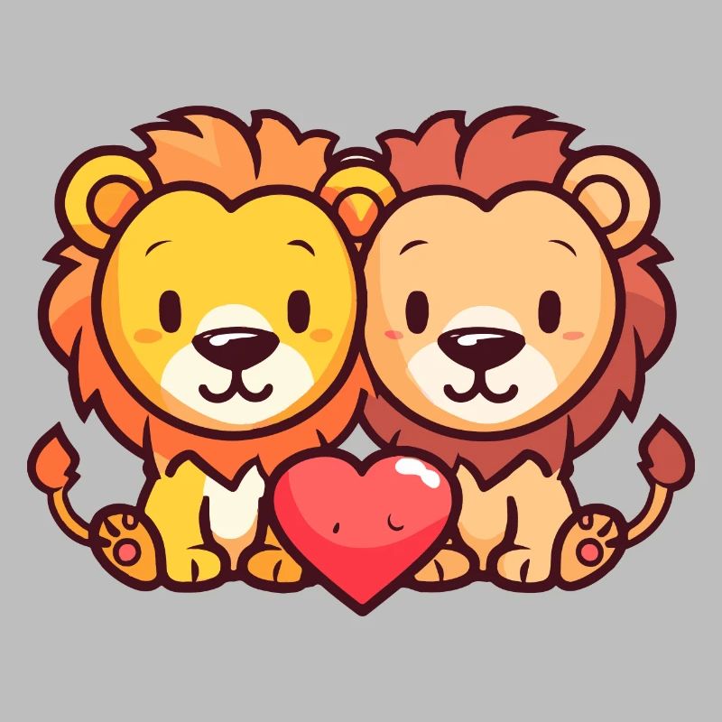 Leone Coppia Amore Coppia Innamorata