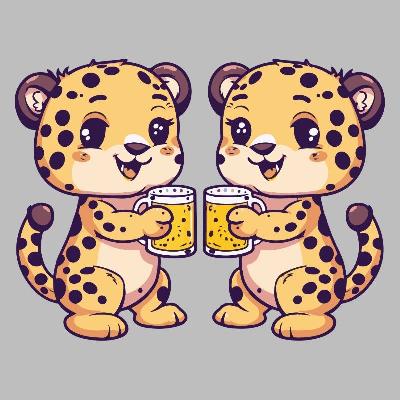 Leopard Comic Bière Drôle Booze