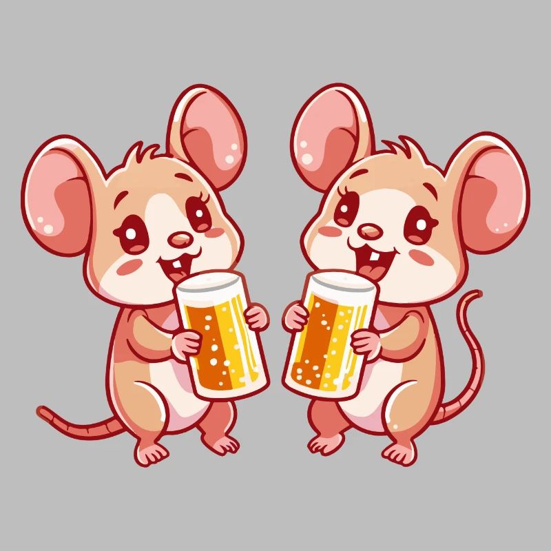 Mouse Comic Beer Funny Booze